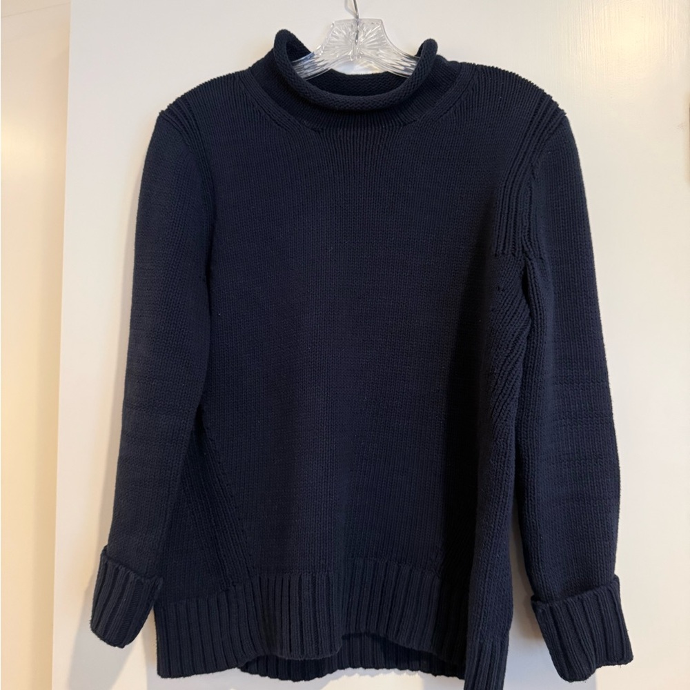 J. Crew classic women’s rollneck navy blue cotton Sweater